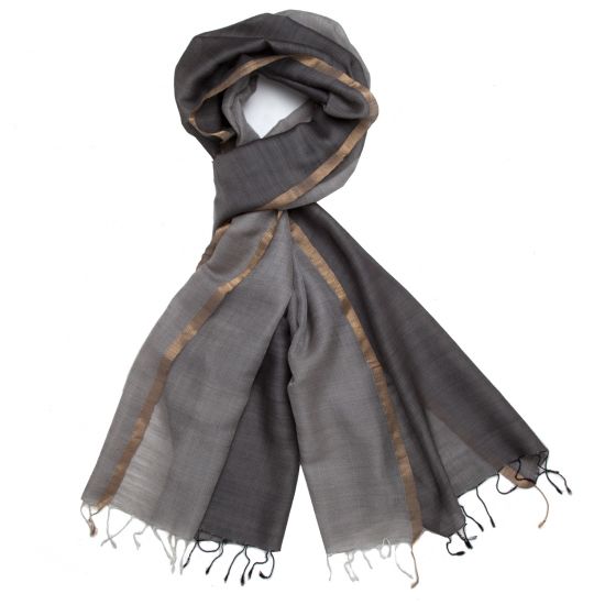 Jewell Two-Tone Scarf - Pewter/Slate